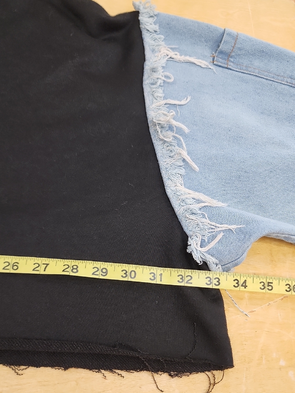 OOAK Graphic Crop Top Denim Sleeve Rework Festival Streetwear Size Large - Picture 8 of 9